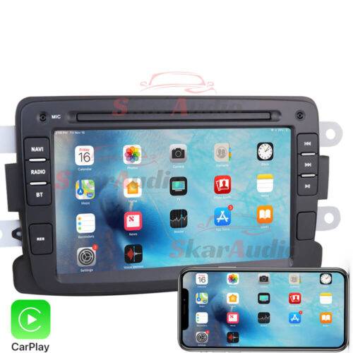 Autoradio Android 2G+64G Per Renault Dacia Sandero (2014-2017) Con Touchscreen 9'', Wireless CarPlay, Android Auto, GPS, WiFi, Bluetooth, Mic E RetroCamera